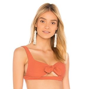 Kopper & Zink Molly Ribbed Bikini Top in Terra-cotta Size Small
